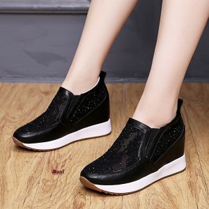 Giày cao cho nữ phối ren đính đá 8cm FS69