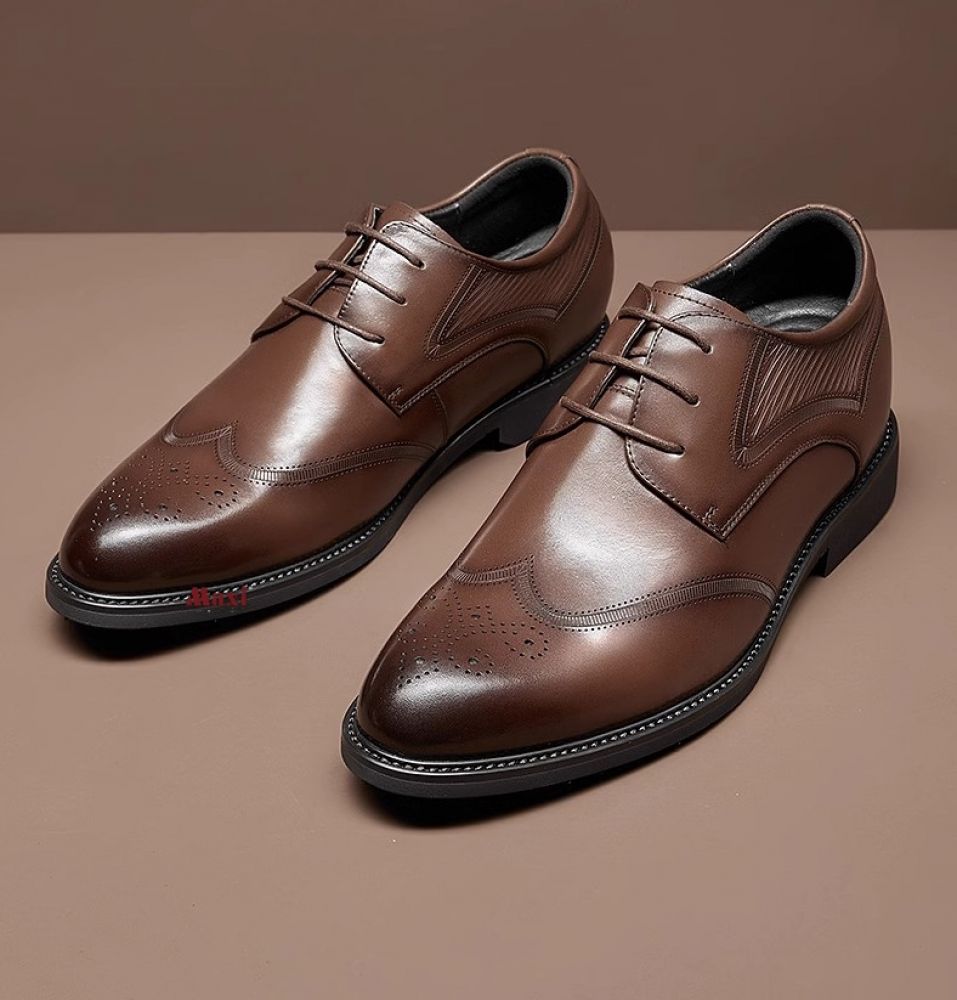 Giày tăng chiều cao nam da thật 7cm MAX1112